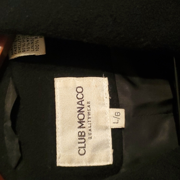 Vintage CLUB MONACO late 80's double breaster Wool Pea Coat Jacket - Picture 3 of 10